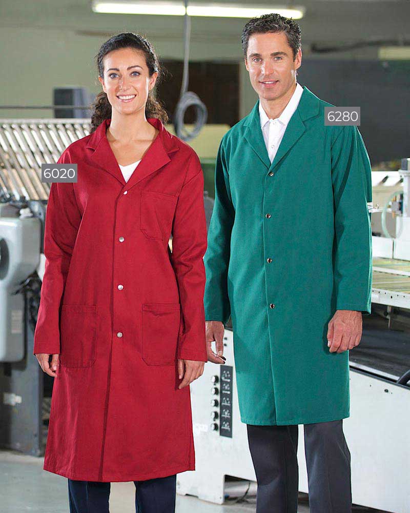 Manteaux longs colorés pour l'industrie alimentaire