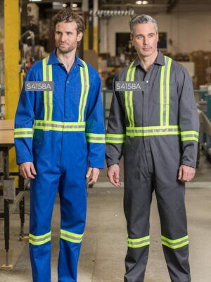 Poly/Cotton Zipper Front Coveralls with 2" Reflective Tape S4158A-S4158A | Premium Uniforms