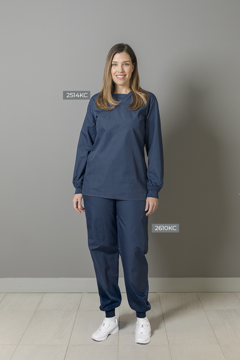 2514KC-NV_KnitCuffVNeckScrubTop_2610KC-NV_JoggerScrubPants_WEB