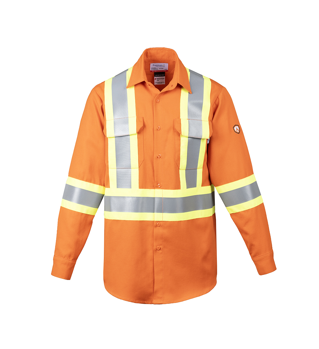 FR2474Y-OR_FRHiVisWorkShirt_4YS_Front_web